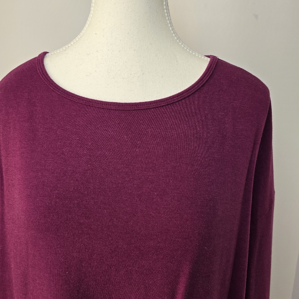 Orange Women’s Maroon Boatneck Sweater Dress OS | Oversized Cozy Long Sleeve - Picture 4 of 7